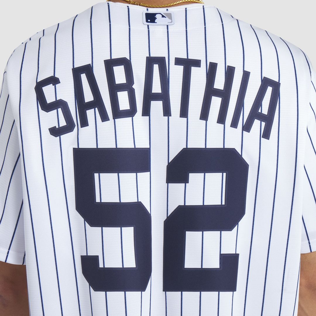CC Sabathia New York Yankees 2025 Baseball Hall of Fame Name & Number Retired Replica Jersey - White