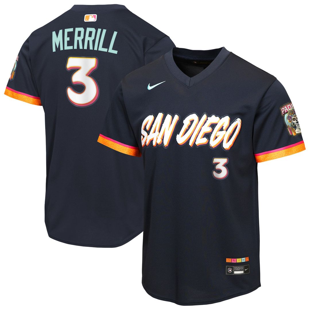 Jackson Merrill San Diego Padres Youth 2026 City Connect Stadium Jersey - Obsidian