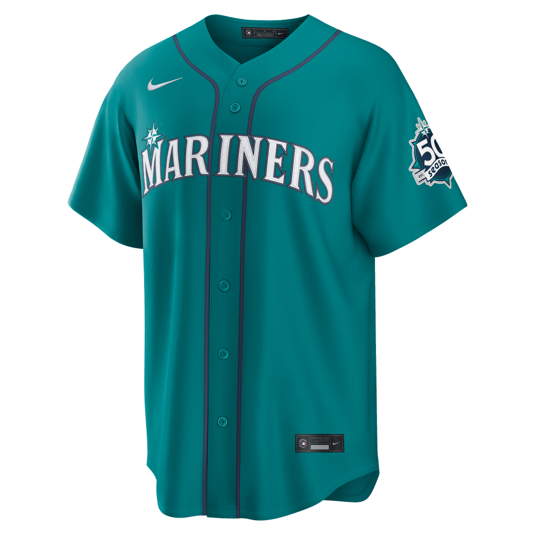 Julio Rodríguez Seattle Mariners Alternate Stadium 50th Season Patch Jersey - Teal