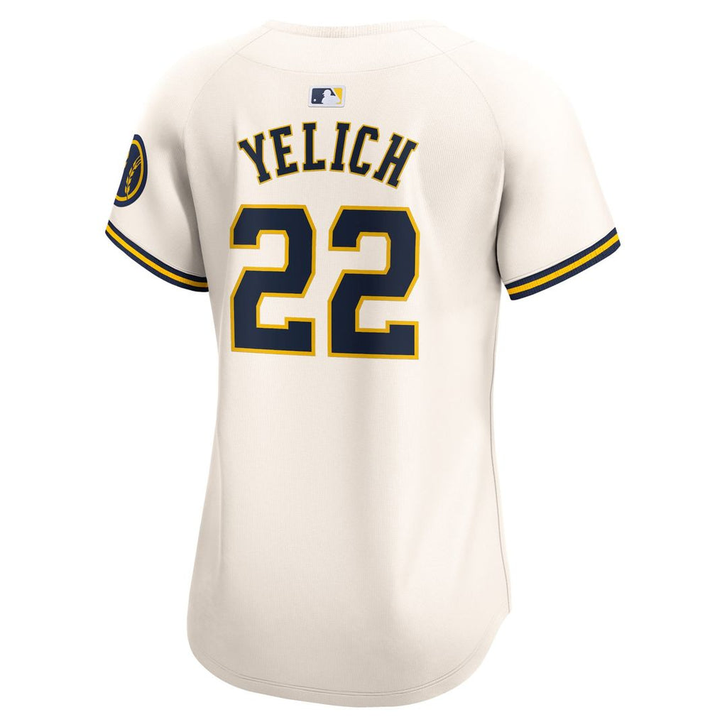 Christian Yelich Milwaukee Brewers Women's Home Limited Player Jersey - Cream