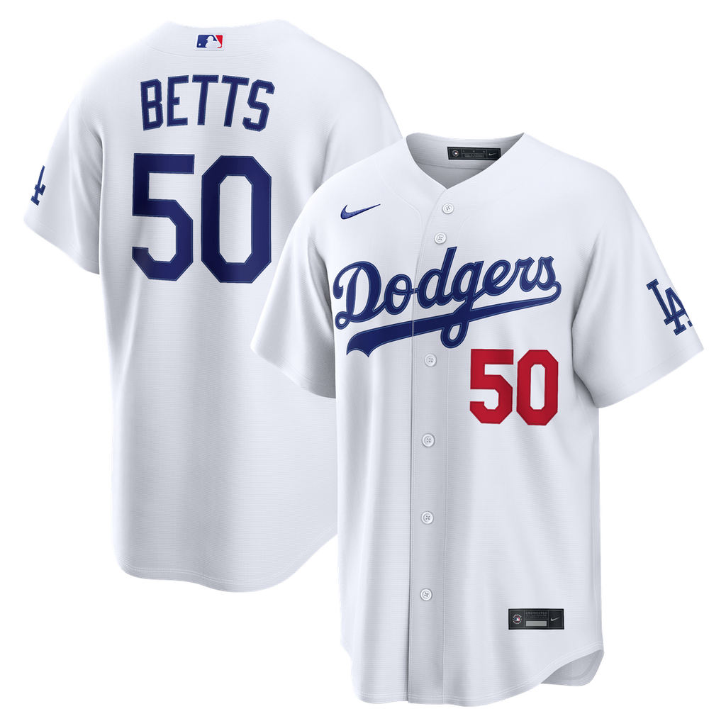 Mookie Betts Los Angeles Dodgers Home Stadium Jersey - White