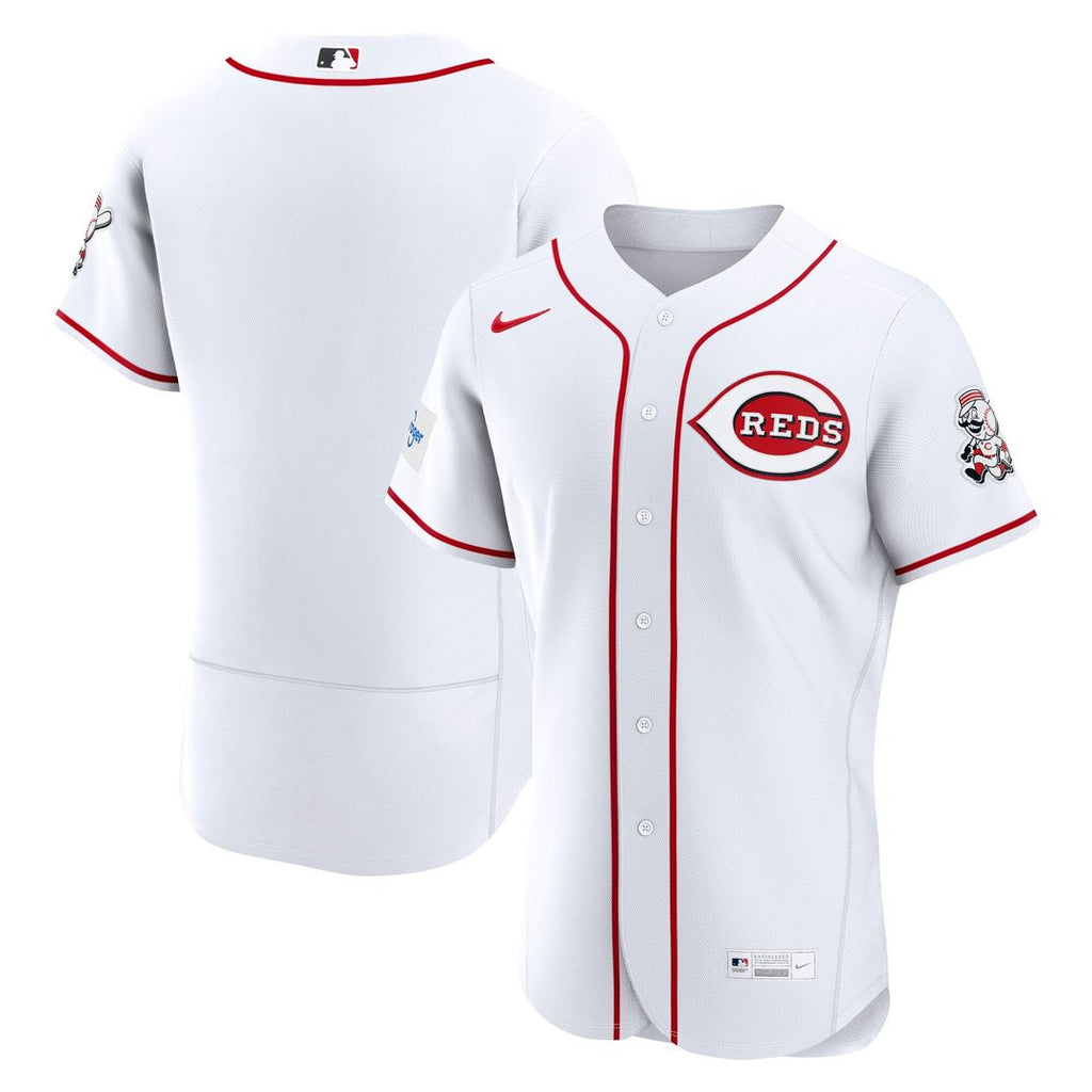 Cincinnati Reds Home Sponsor Patch Authentic Jersey - White
