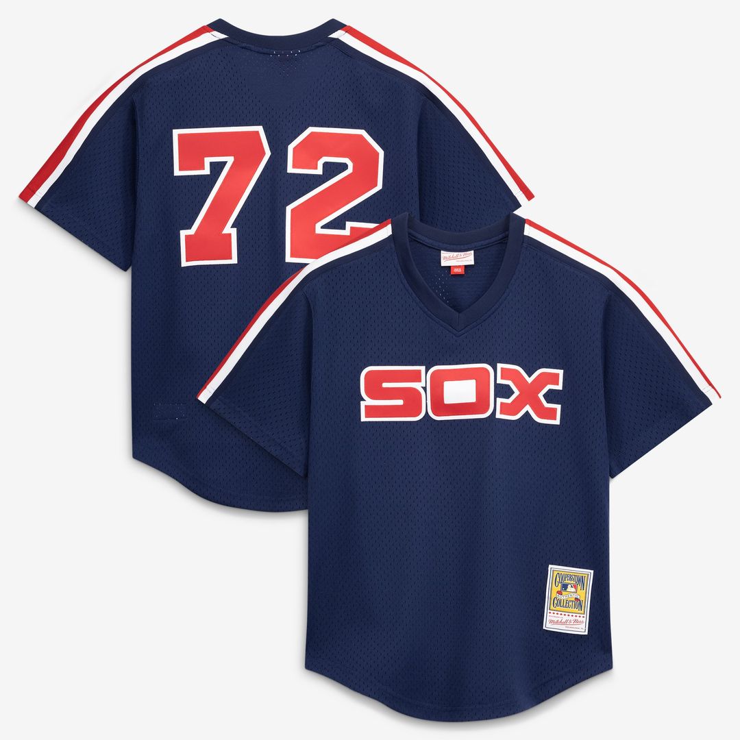 Carlton Fisk Chicago White Sox Authentic Batting Practice Jersey - Navy