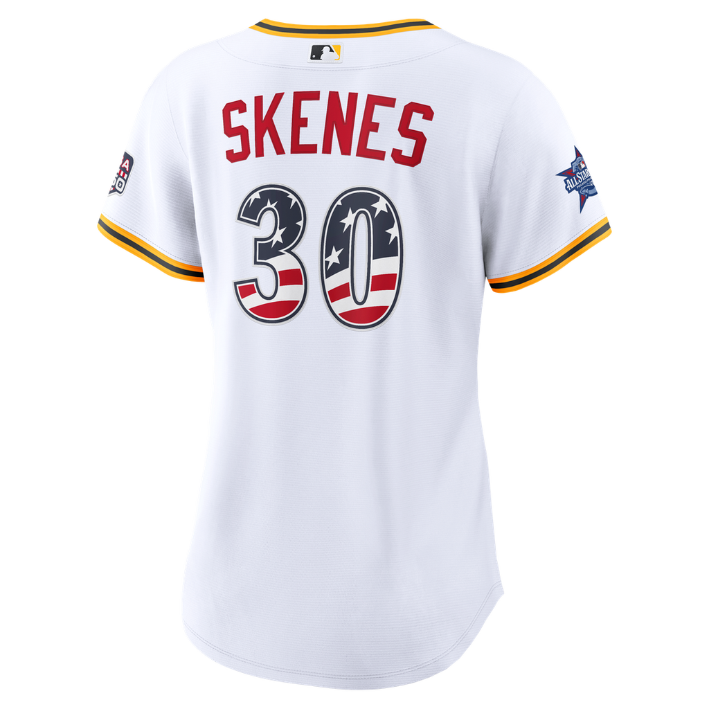 2026 All - Star Edition Stars & Stripes Women's Pittsburgh Pirates Paul Skenes White Stadium Jersey