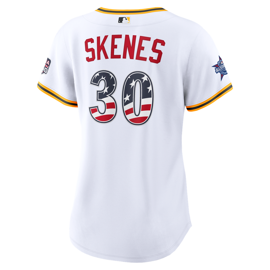 2026 All - Star Edition Stars & Stripes Women's Pittsburgh Pirates Paul Skenes White Stadium Jersey