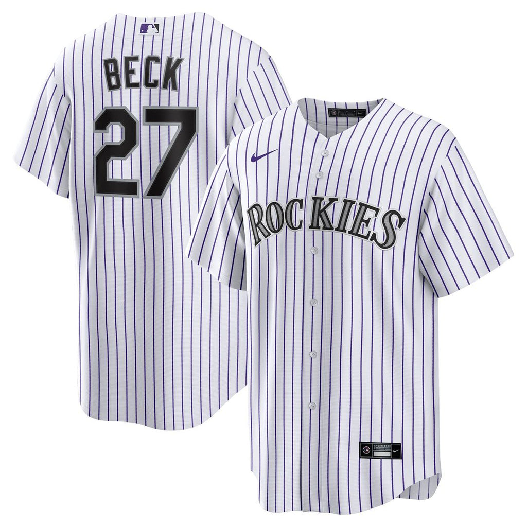 Jordan Beck Colorado Rockies Home Replica Jersey - White