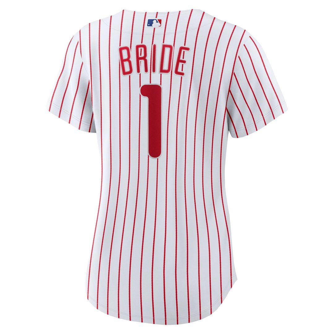 Philadelphia Phillies Women's #1 Bride Home Replica Jersey - White