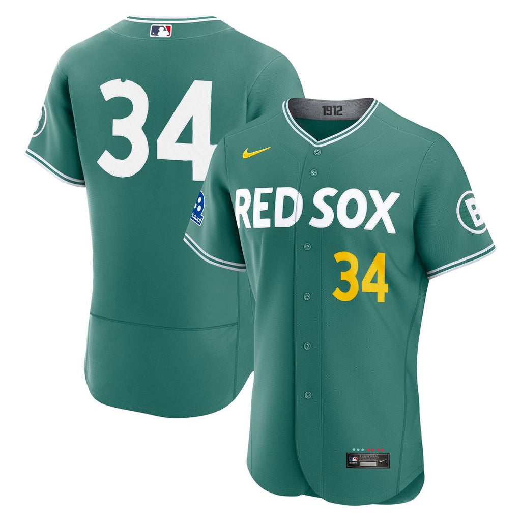 David Ortiz Boston Red Sox City Connect Authentic Carry - Over Jersey with Sponsor Patch - Green