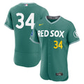 David Ortiz Boston Red Sox City Connect Authentic Carry - Over Jersey with Sponsor Patch - Green