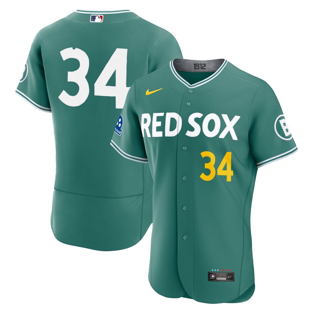 David Ortiz Boston Red Sox City Connect Authentic Carry - Over Jersey with Sponsor Patch - Green