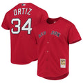 David Ortiz Boston Red Sox Cooperstown Collection Mesh Batting Practice Button - Up Jersey - Red