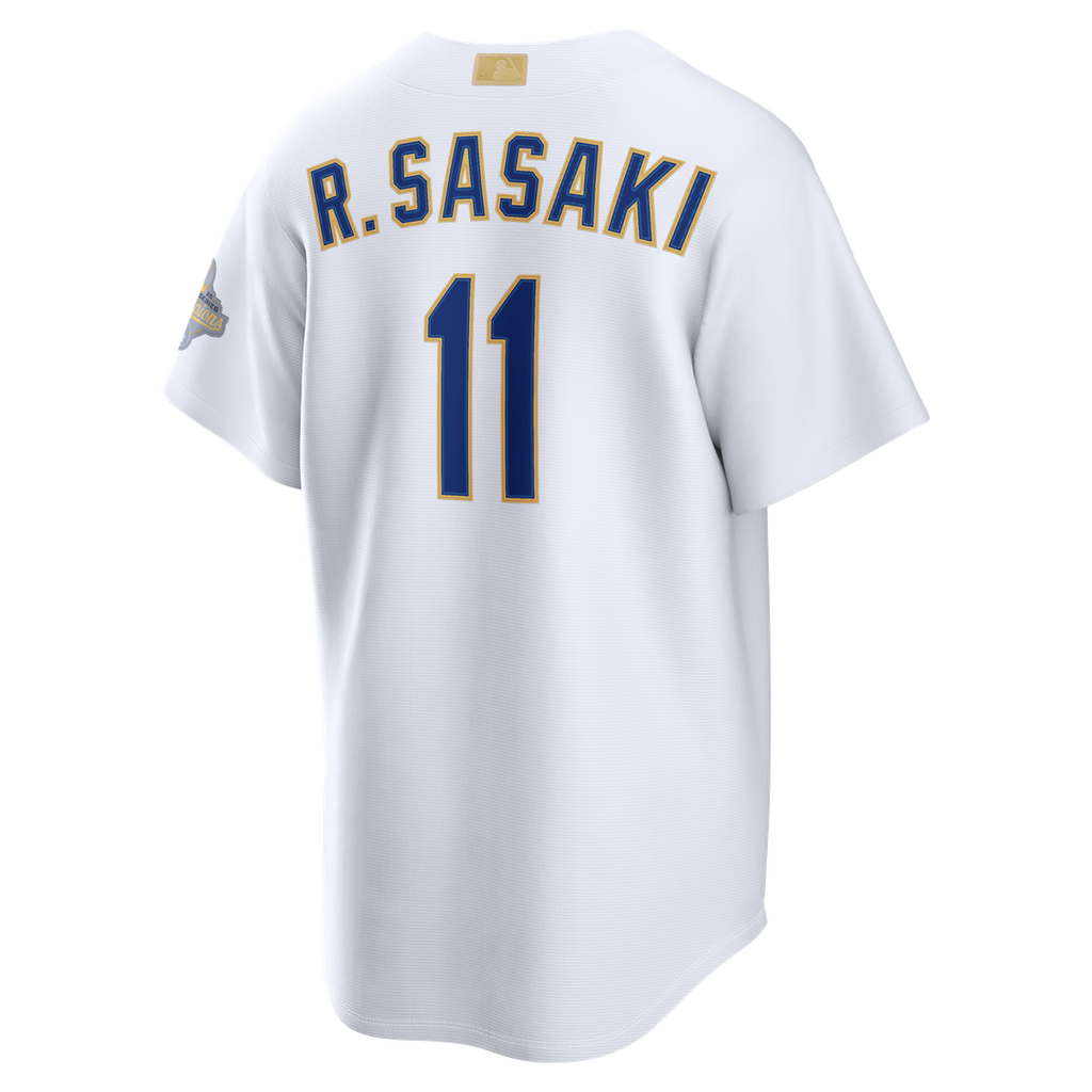 Roki Sasaki Los Angeles Dodgers 2026 Gold Collection Stadium Jersey - White