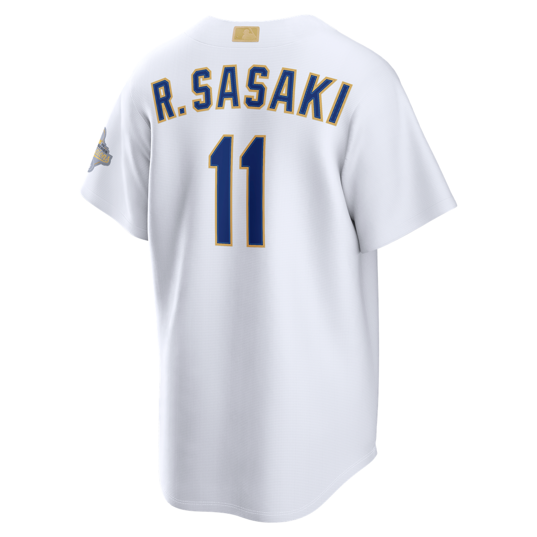 Roki Sasaki Los Angeles Dodgers 2026 Gold Collection Stadium Jersey - White