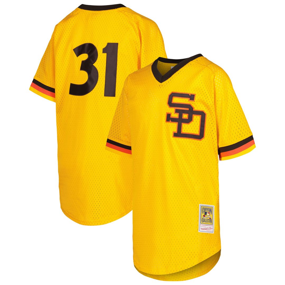 Dave Winfield San Diego Padres Youth Cooperstown Collection Mesh Batting Practice Jersey - Gold
