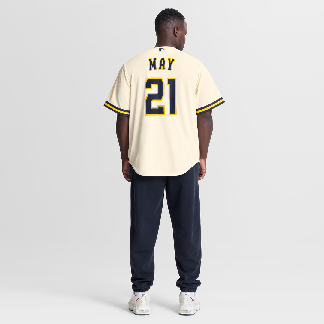 Dustin May Milwaukee Brewers Home Replica Jersey - Cream