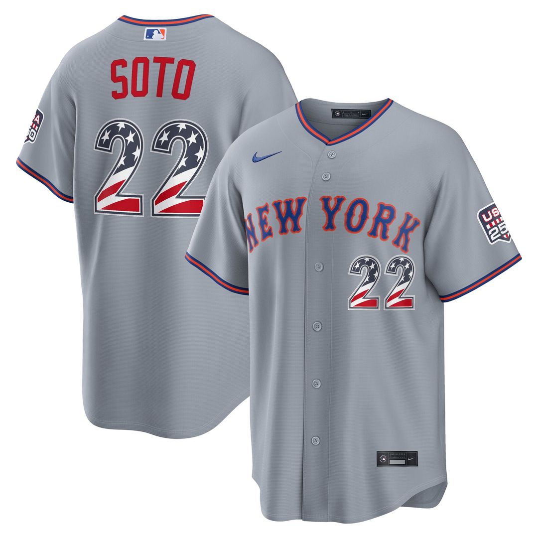 Fourth of July New York Mets Juan Soto Gray USA 250 Stadium Jersey