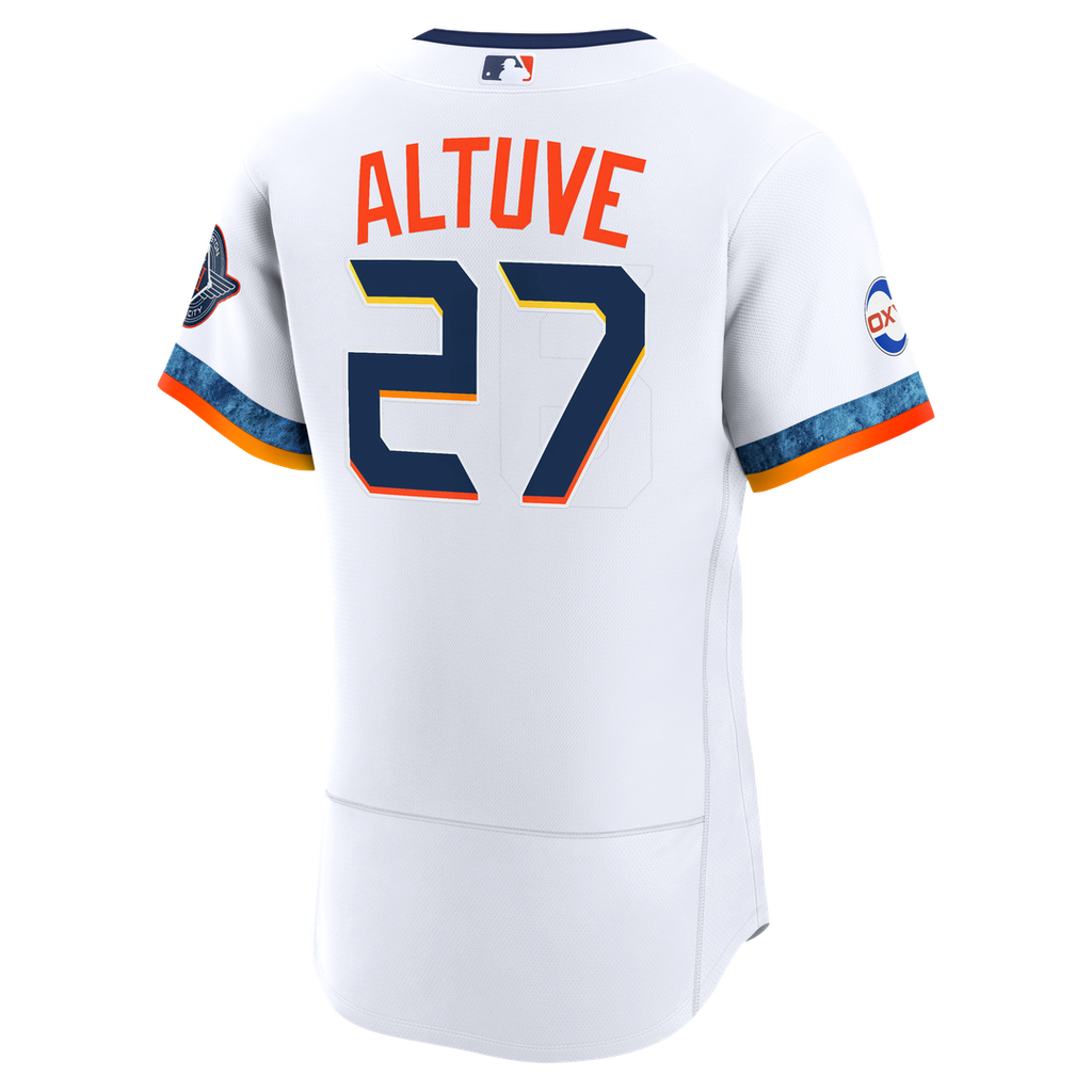 Jose Altuve Houston Astros City Connect Authentic Sponsor Patch Jersey - White