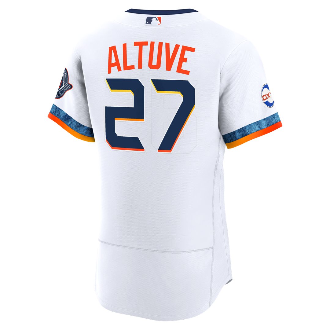 Jose Altuve Houston Astros City Connect Authentic Sponsor Patch Jersey - White