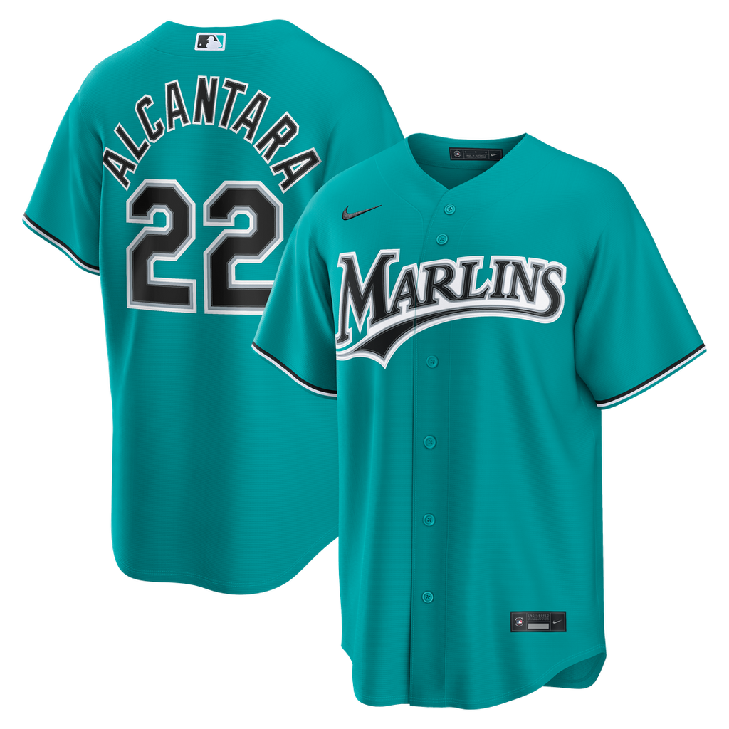 Sandy Alcantara Miami Marlins Alternate Replica Jersey - Teal