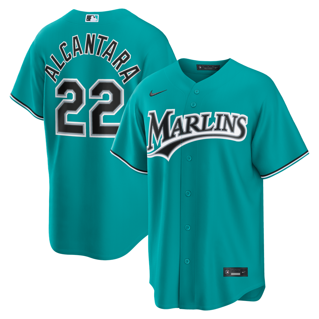 Sandy Alcantara Miami Marlins Alternate Replica Jersey - Teal