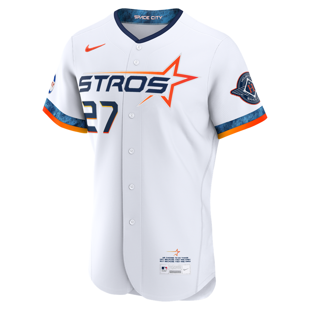 Jose Altuve Houston Astros City Connect Authentic Sponsor Patch Jersey - White
