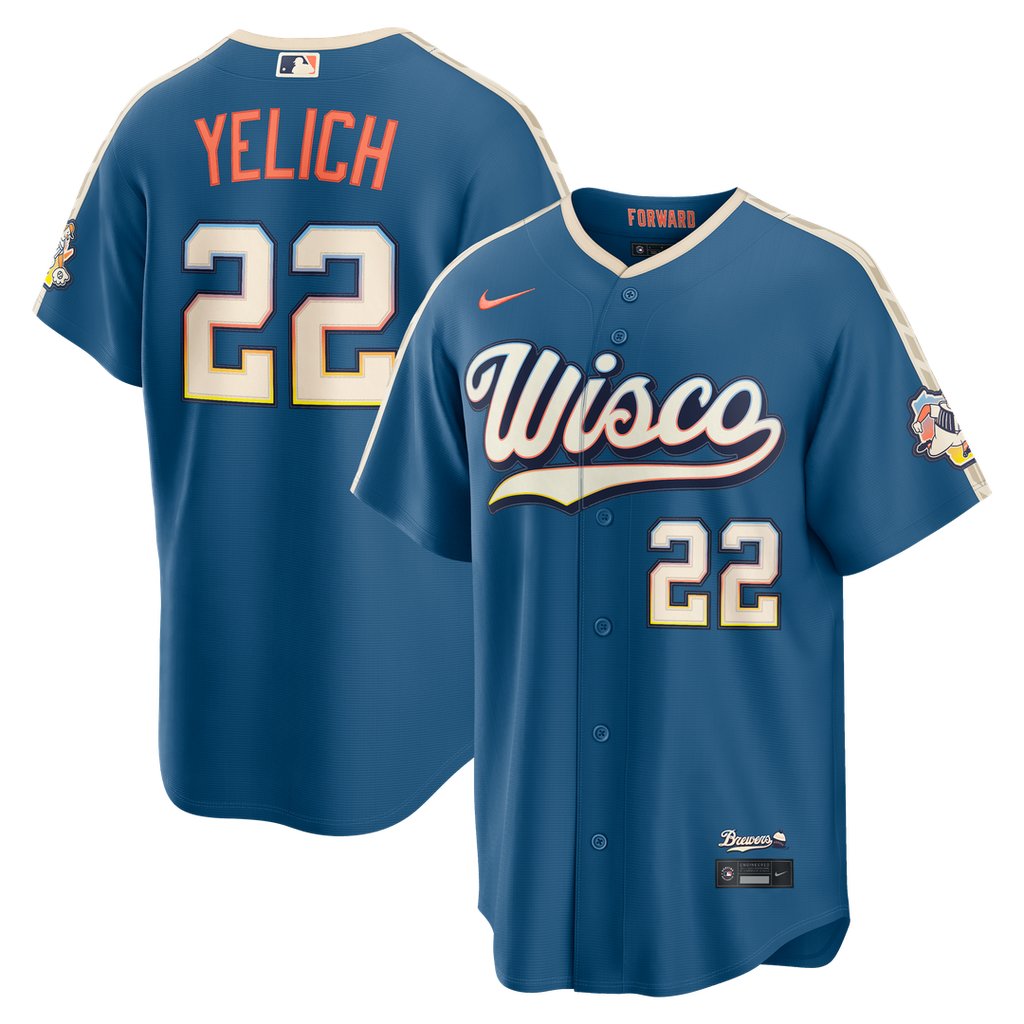 Christian Yelich Milwaukee Brewers 2026 City Connect Stadium Jersey - Mineral Blue