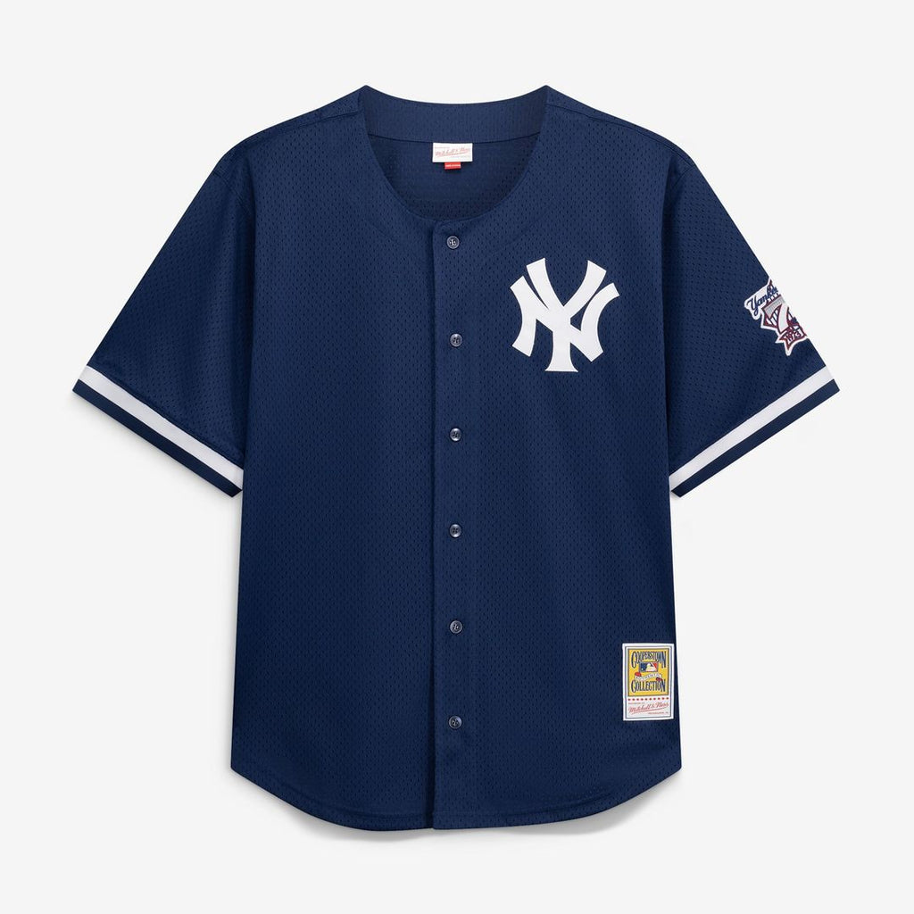 Derek Jeter New York Yankees Cooperstown Collection Mesh Batting Practice Button - Up Jersey - Navy