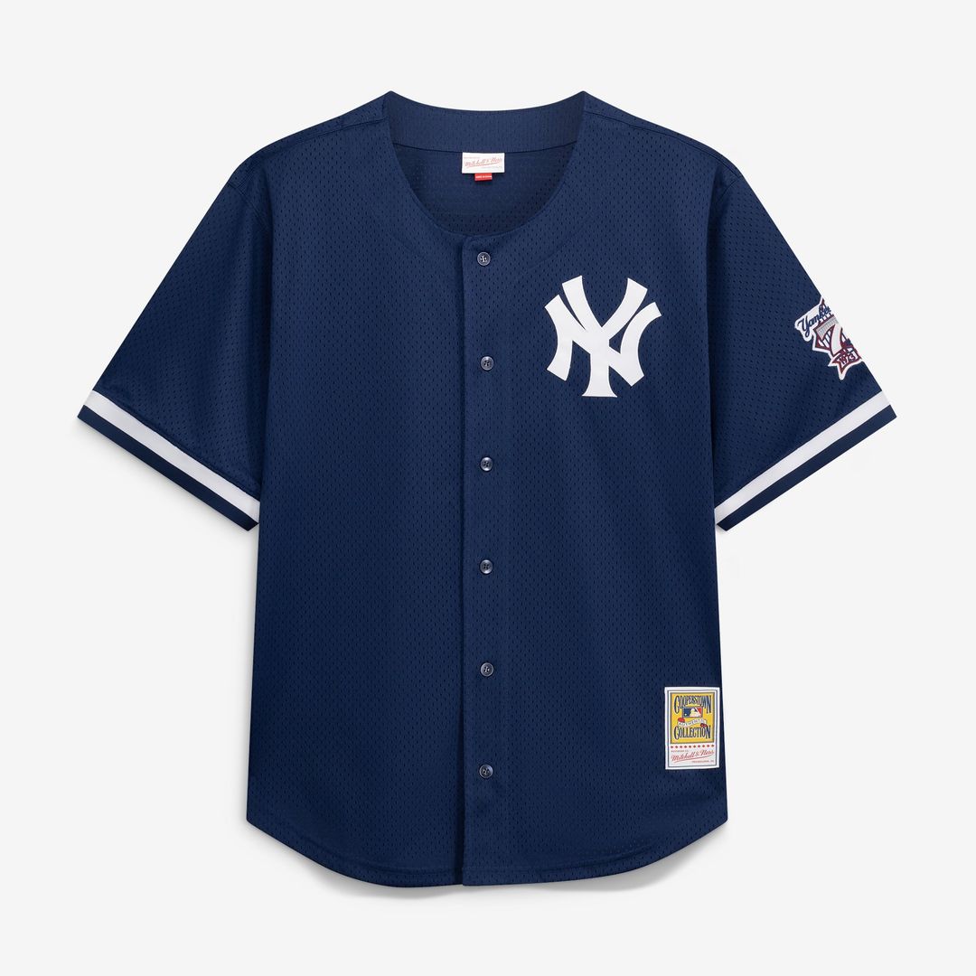 Derek Jeter New York Yankees Cooperstown Collection Mesh Batting Practice Button - Up Jersey - Navy