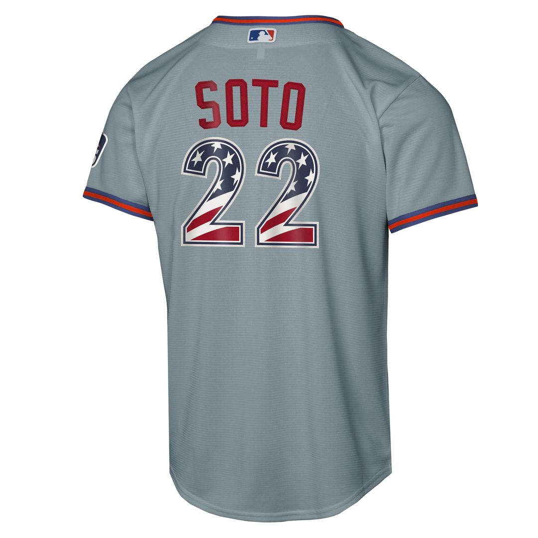 Juan Soto New York Mets Youth USA 250 Fourth of July Road Replica Jersey - Gray