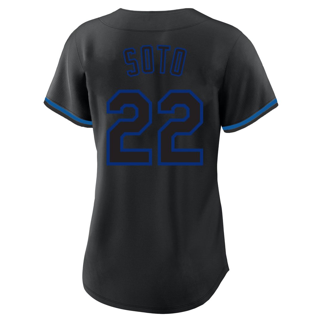 Juan Soto New York Mets Profile Women's Plus Size Player Name & Number Fashion Jersey - Black