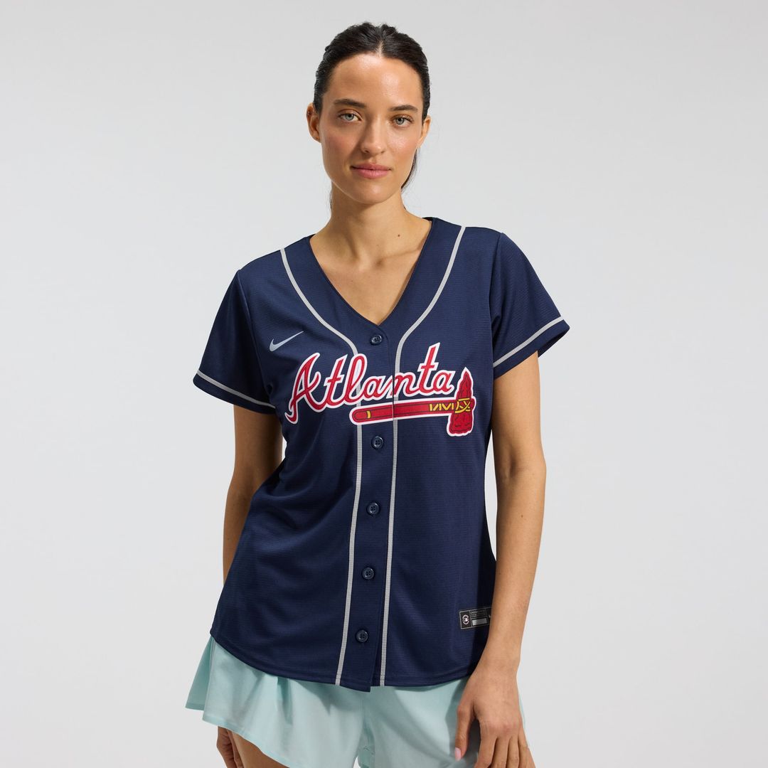 Ronald Acuña Jr. Atlanta Braves Women's Alternate Replica Player Jersey - Navy