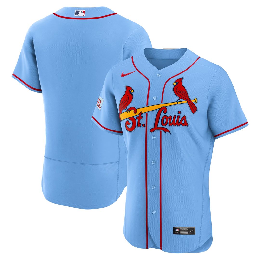 St. Louis Cardinals Alternate Sponsor Patch Authentic Jersey - Light Blue