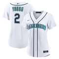 Cole Young Seattle Mariners Women's Home Replica Jersey - White