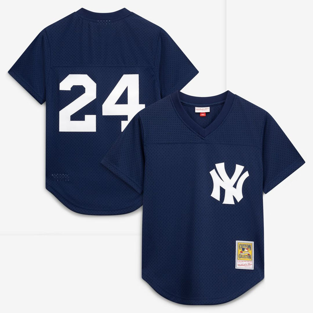 Rickey Henderson New York Yankees Cooperstown Collection Mesh Batting Practice Button - Up Jersey - Navy