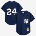 Rickey Henderson New York Yankees Cooperstown Collection Mesh Batting Practice Button - Up Jersey - Navy
