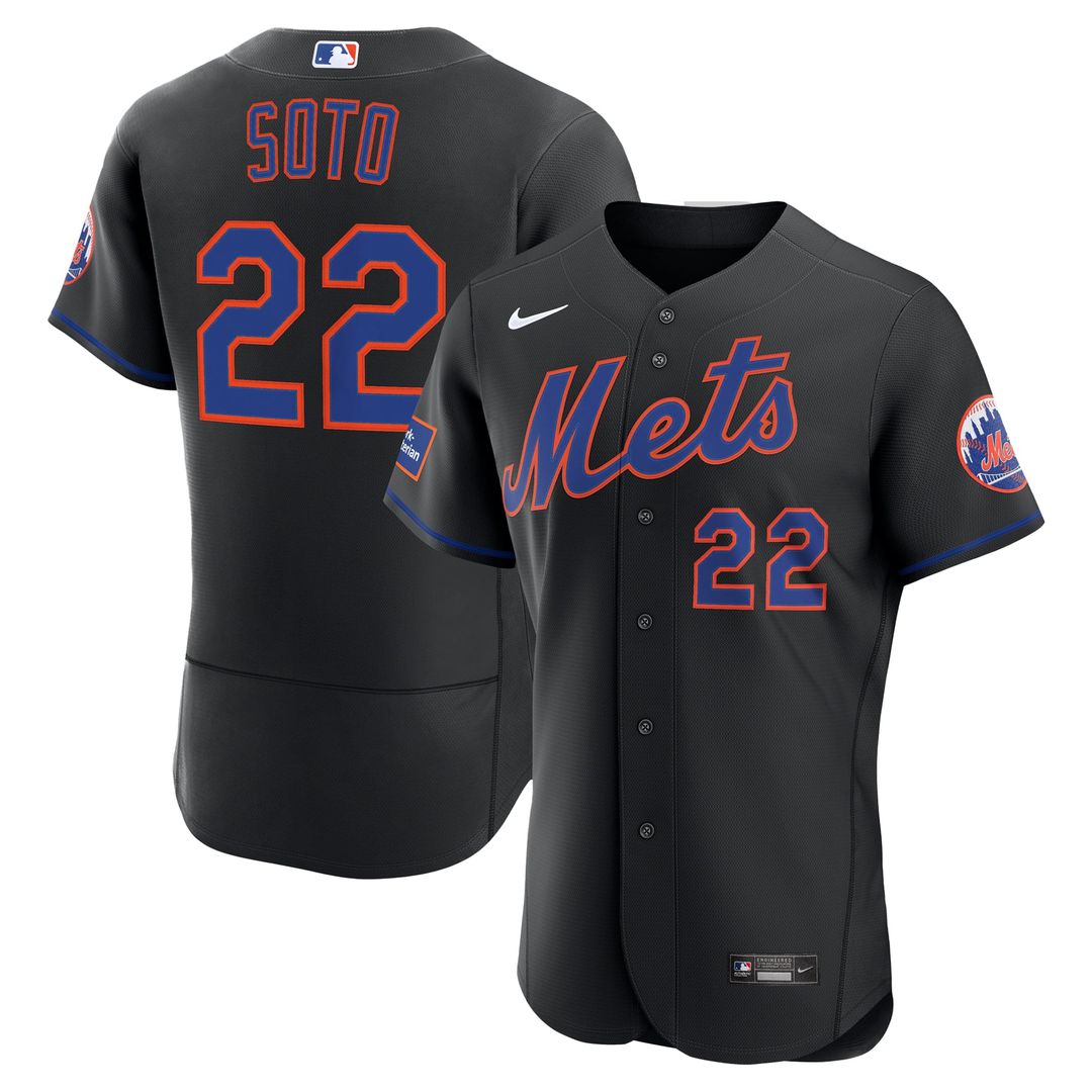 Juan Soto New York Mets Alternate Authentic Sponsor Patch Jersey - Black
