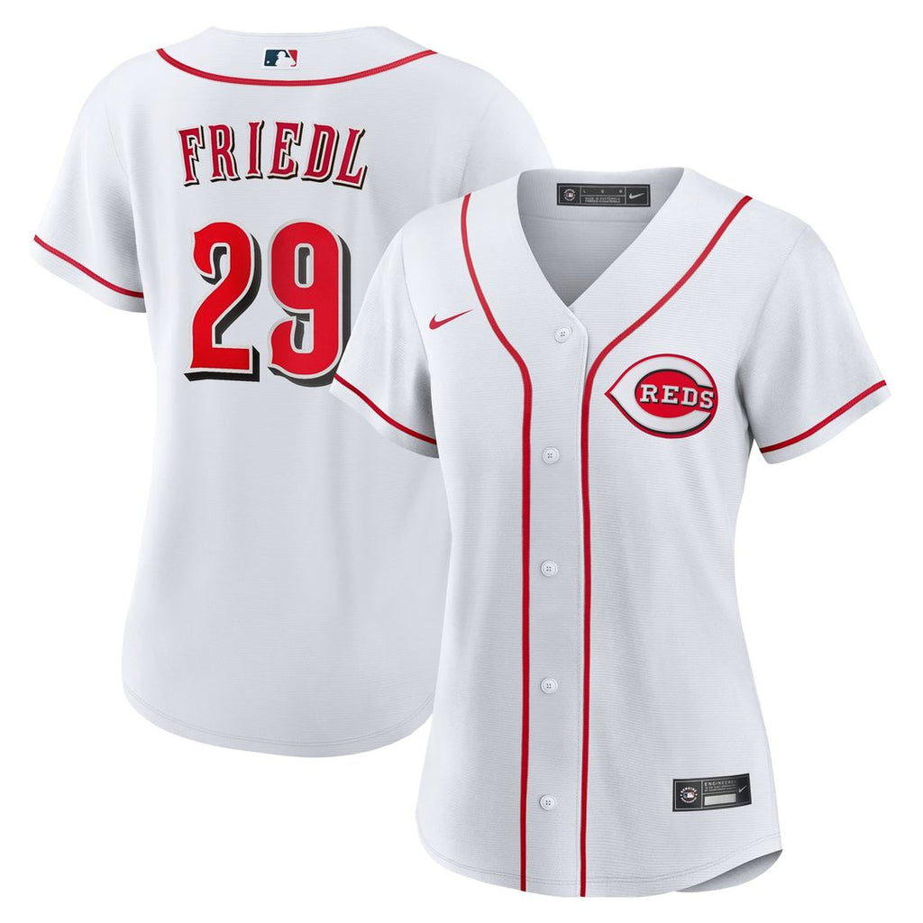 TJ Friedl Cincinnati Reds Women's Home Replica Jersey - White