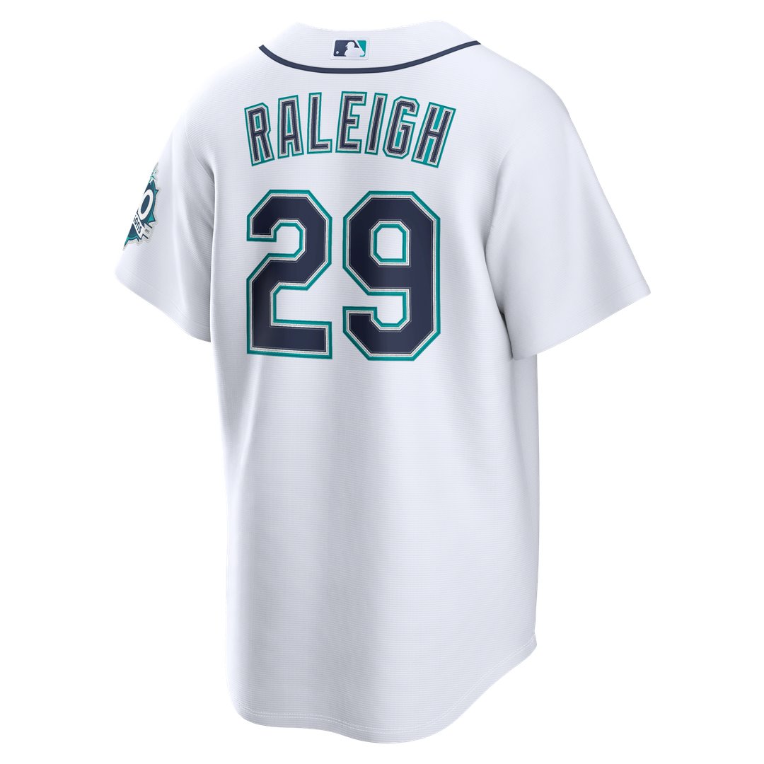 Cal Raleigh Seattle Mariners Home Stadium 50th Season Patch Jersey - White