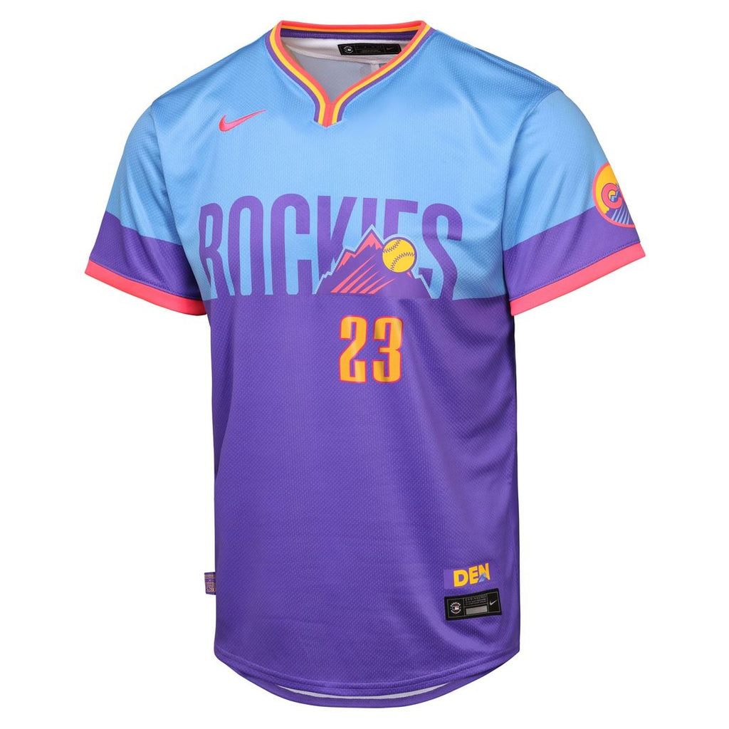 Kris Bryant Colorado Rockies Youth 2025 City Connect Limited Player Jersey - Purple/Light Blue