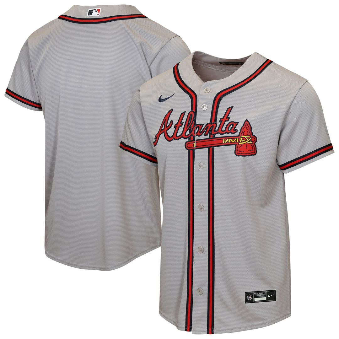 Atlanta Braves Youth Road Replica Jersey - Gray