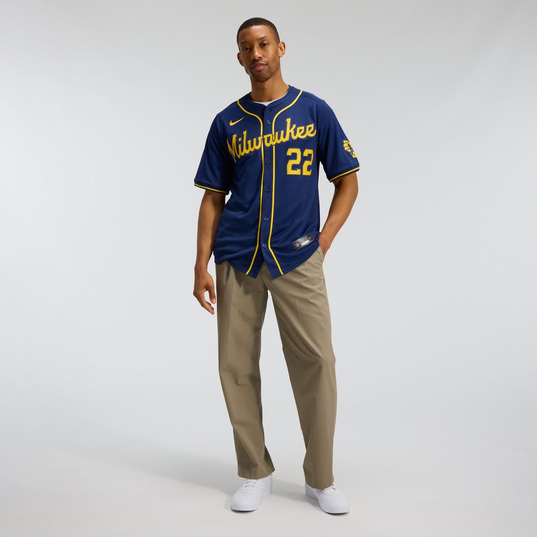 Christian Yelich Milwaukee Brewers Alternate Limited Jersey - Navy