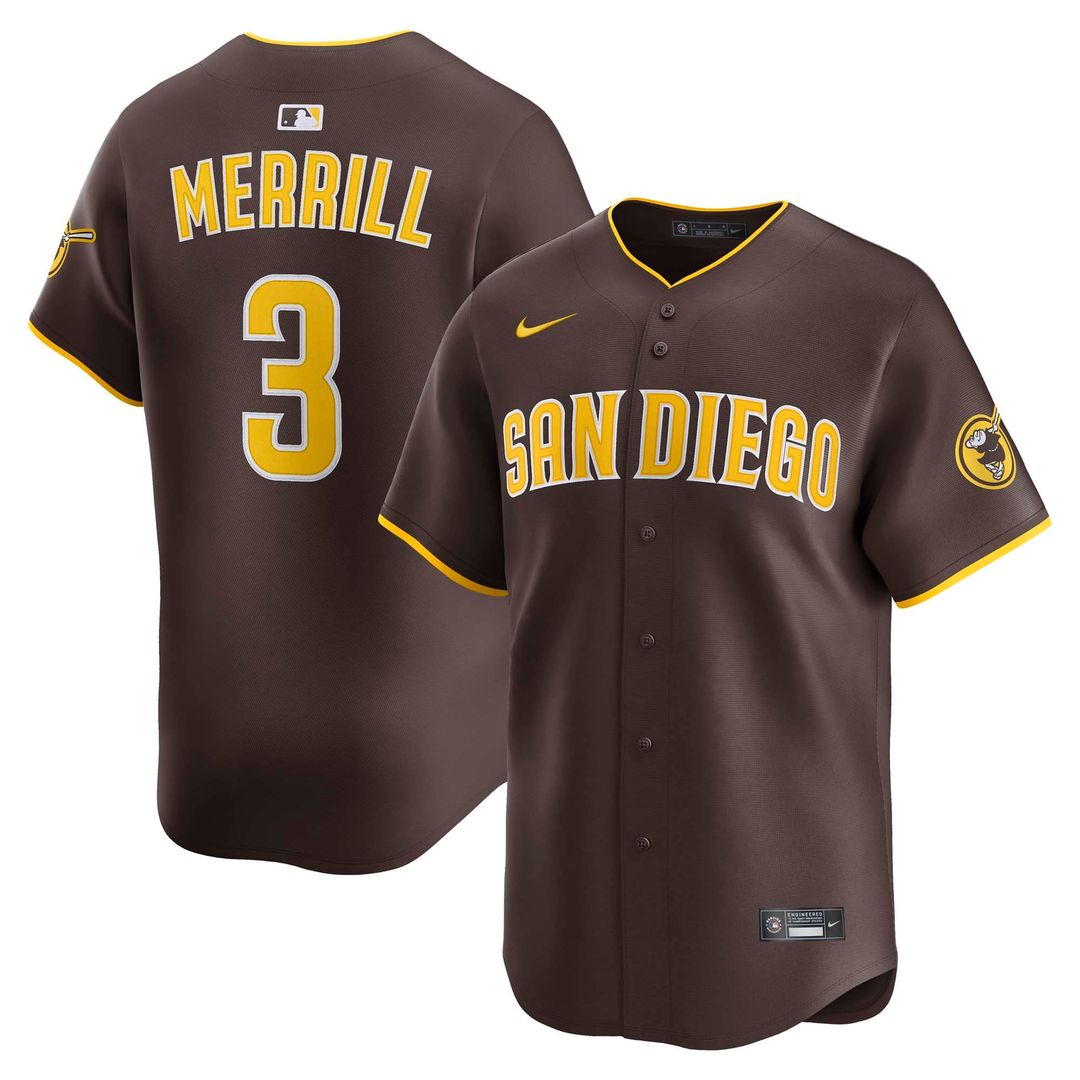 Jackson Merrill San Diego Padres Road Limited Player Jersey - Brown