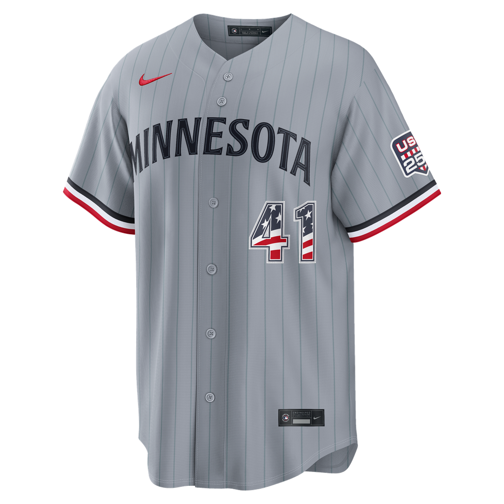 Fourth of July Minnesota Twins Joe Ryan Gray USA 250 Stadium Jersey
