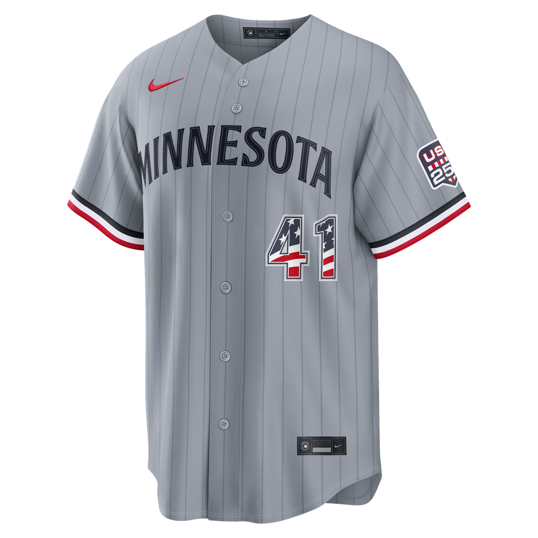 Fourth of July Minnesota Twins Joe Ryan Gray USA 250 Stadium Jersey