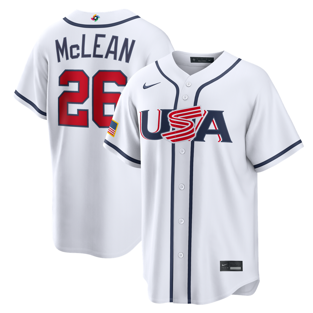 Nolan McLean USA Baseball 2026 World Baseball Classic Home Stadium Jersey - White