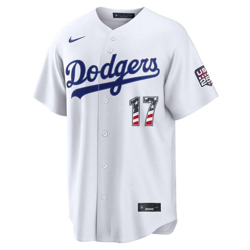 Fourth of July Los Angeles Dodgers Shohei Ohtani White USA 250 Stadium Jersey