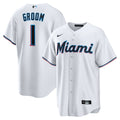 Miami Marlins #1 Groom Home Replica Jersey - White