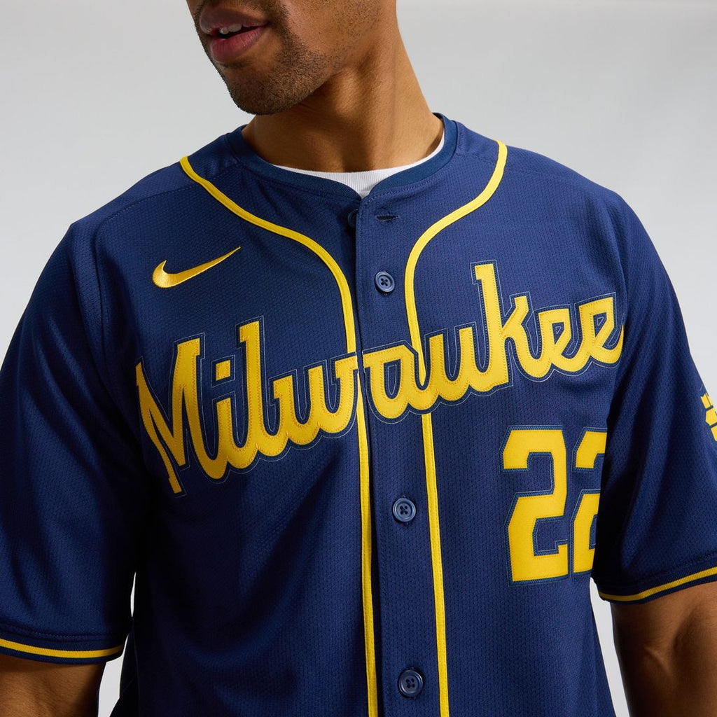 Christian Yelich Milwaukee Brewers Alternate Limited Jersey - Navy