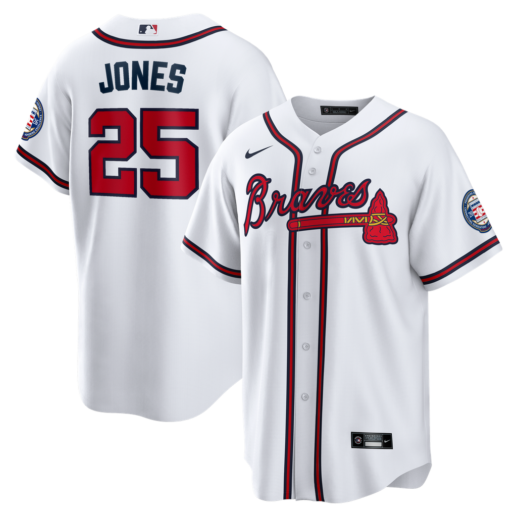 Andruw Jones Atlanta Braves Home Replica 2026 Hall of Fame Patch Jersey - White