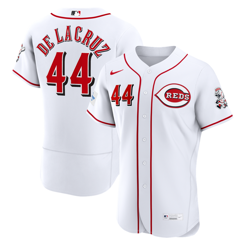 Elly De La Cruz Cincinnati Reds Home Authentic Sponsor Patch Jersey - White